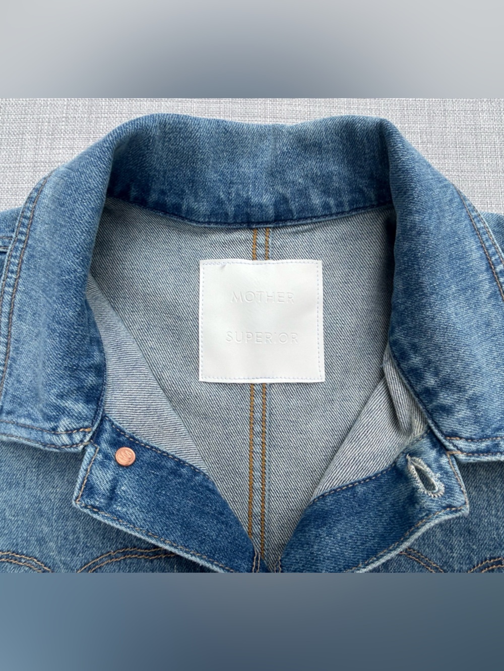 MOTHER Rootin Tootin Denim Jacket in Horsin Around Trucker Jean Jacket Large - Picture 6 of 16